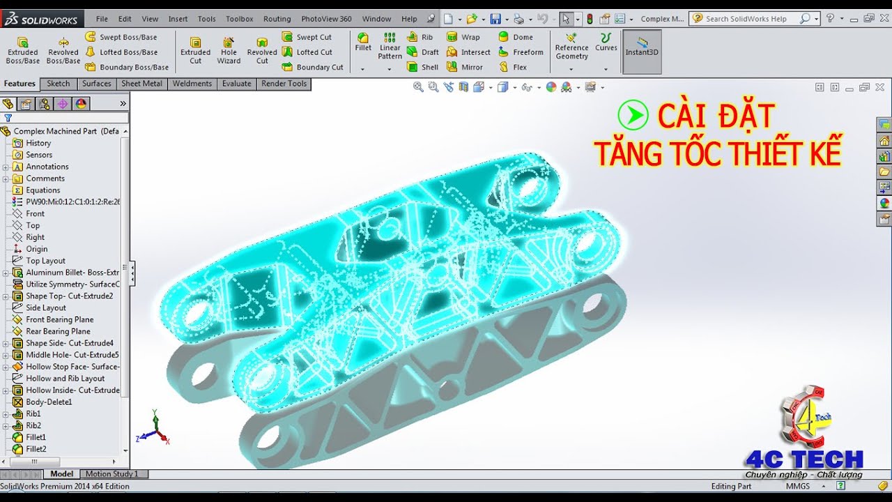 Cài đặt tăng tốc thiết kế trong SolidWorks | 4CTECH VN