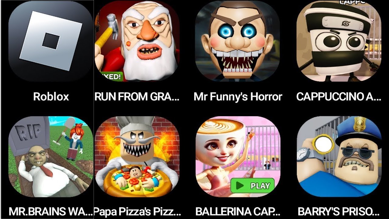 Papa Pizza's Pizzeria,EVIL GRANDMA,EPIC SCHOOL,Roblox,The Carnival of Terror,Miss Ani-Tron's...//..-