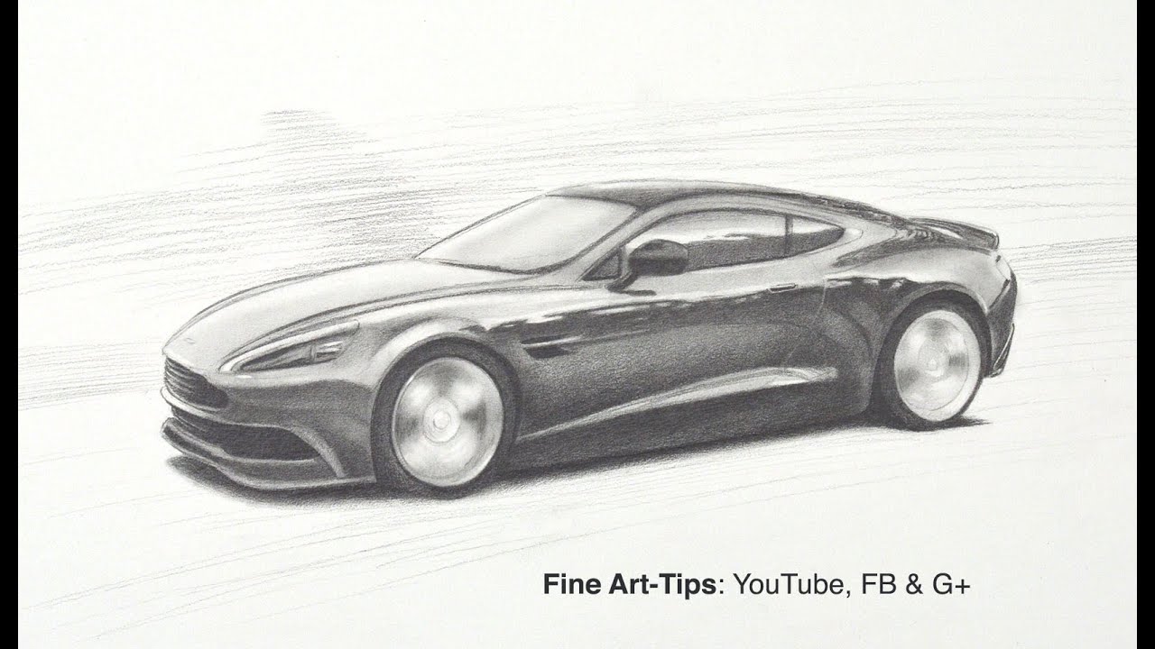 How to Draw an Aston Martin DB9 GT - Vanquish - Like James Bond's 007 Car