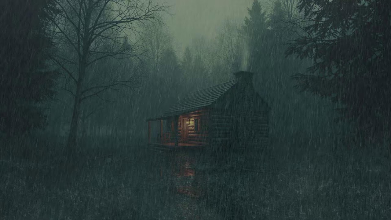 Night Rain at a Forest Cabin | Relax and Fall Asleep Fast