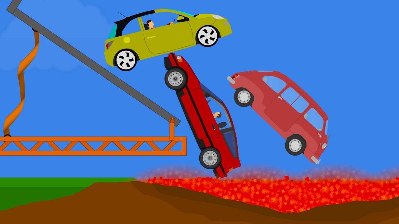 Cars vs Lava Bridge