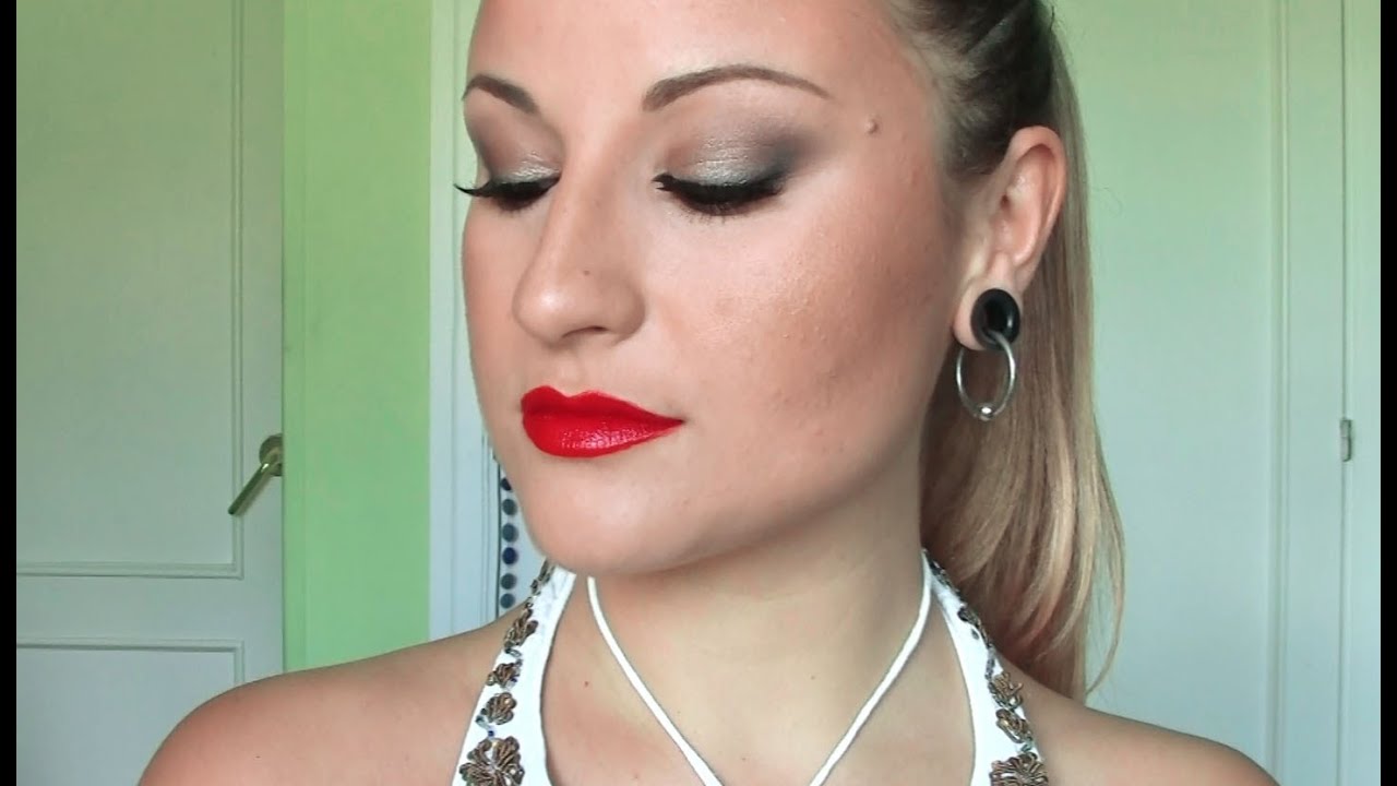 TUTORIAL:AhumadoCLÁSICOmarrón.EXTREME EYELASHES & labios rojos.CLASSICbrownSMOKEYeye