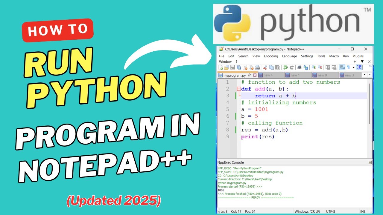 How to run Python Program in Notepad++ ? || Updated 2025