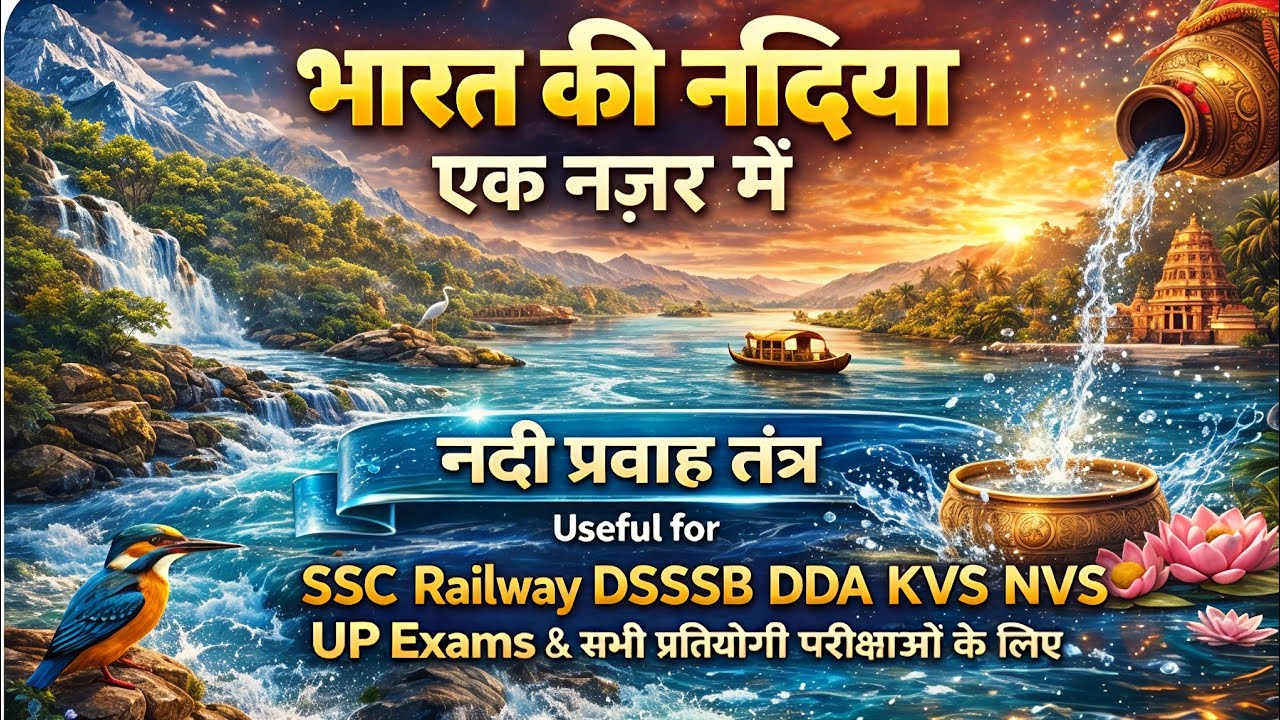 भारत की नदियां | नदियों का अपवाह तंत्र GK For SSC Railway DSSSB DDA KVS NVS UP Exams #gsworld