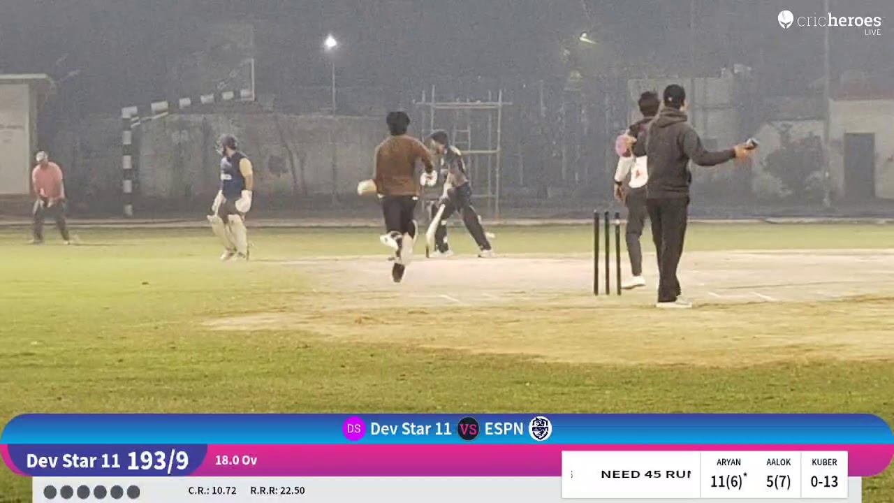 ESPN vs Dev Star 11 live cricket match |  live - PGDAV College, Sport Ground New Delhi