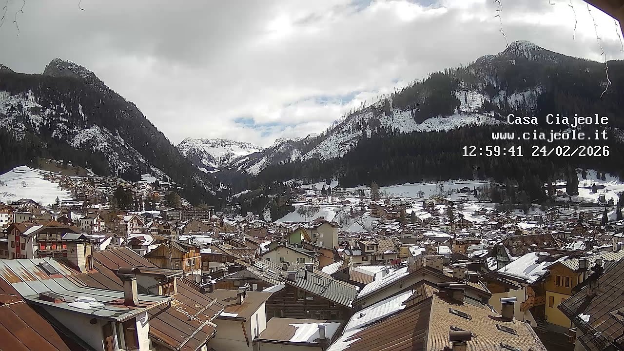 Timelapse 24/02/2026 - Webcam Casa Ciajeole - Moena, Val di Fassa, Dolomiti