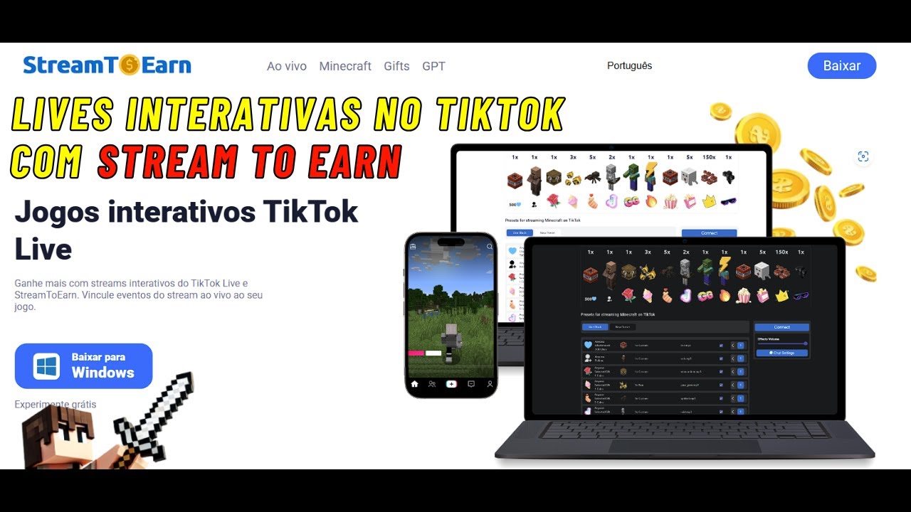 Como fazer live interativa no Tiktok com Stream To Earn