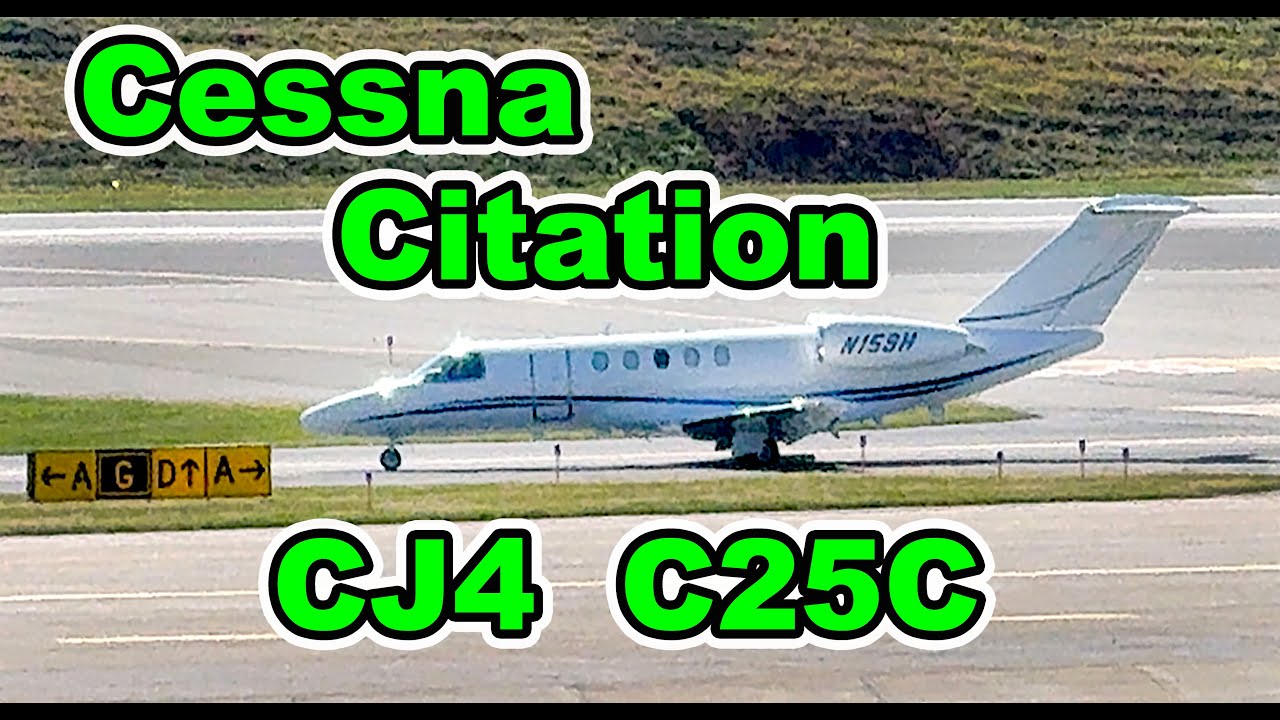 Cessna Citation CJ4 C25C Jet- Taxi & Take off at MDT Harrisburg International Airport