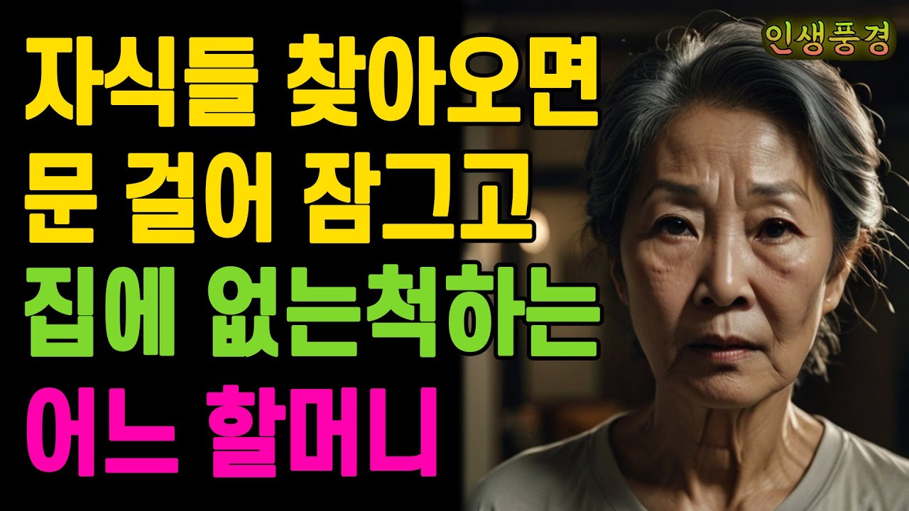 자식들이 찾아오면 문 걸어 잠그고 집에 없는 척하는 어느 할머니 노인 노년의 삶의 지혜 행복한 노후생활 부모자식갈등 사연 이야기 오디오북