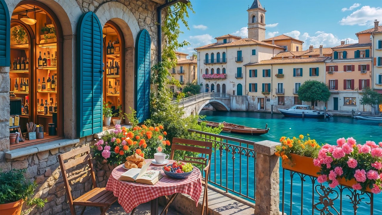 Morning Jazz Café Ambience in Venice ☕🎶 | Smooth Jazz & Cozy Coffee Shop  for Work