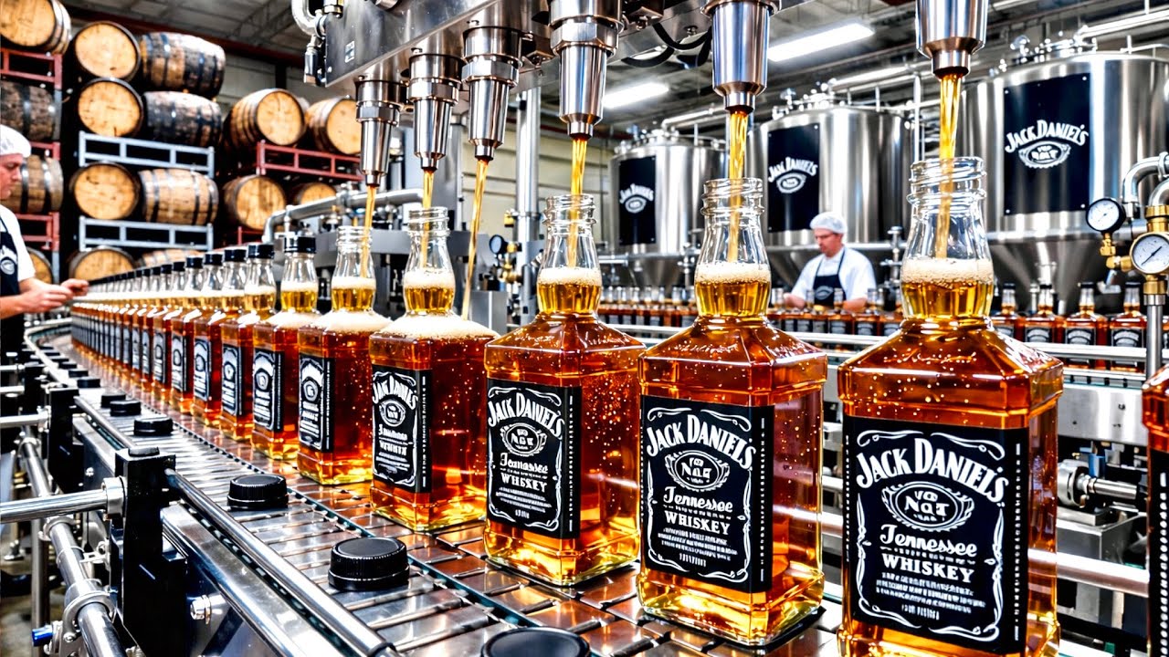 CÓMO se FABRICA el WHISKY JACK DANIEL’S 🥃 | PROCESO INDUSTRIAL 🏭