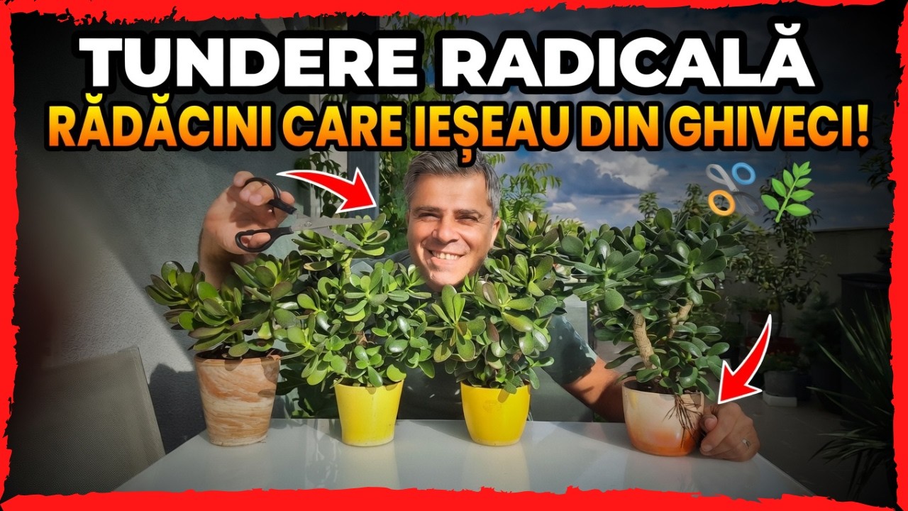 Tunderi radicale la Crassula Ovata- Radacinile ieseau din ghiveci!