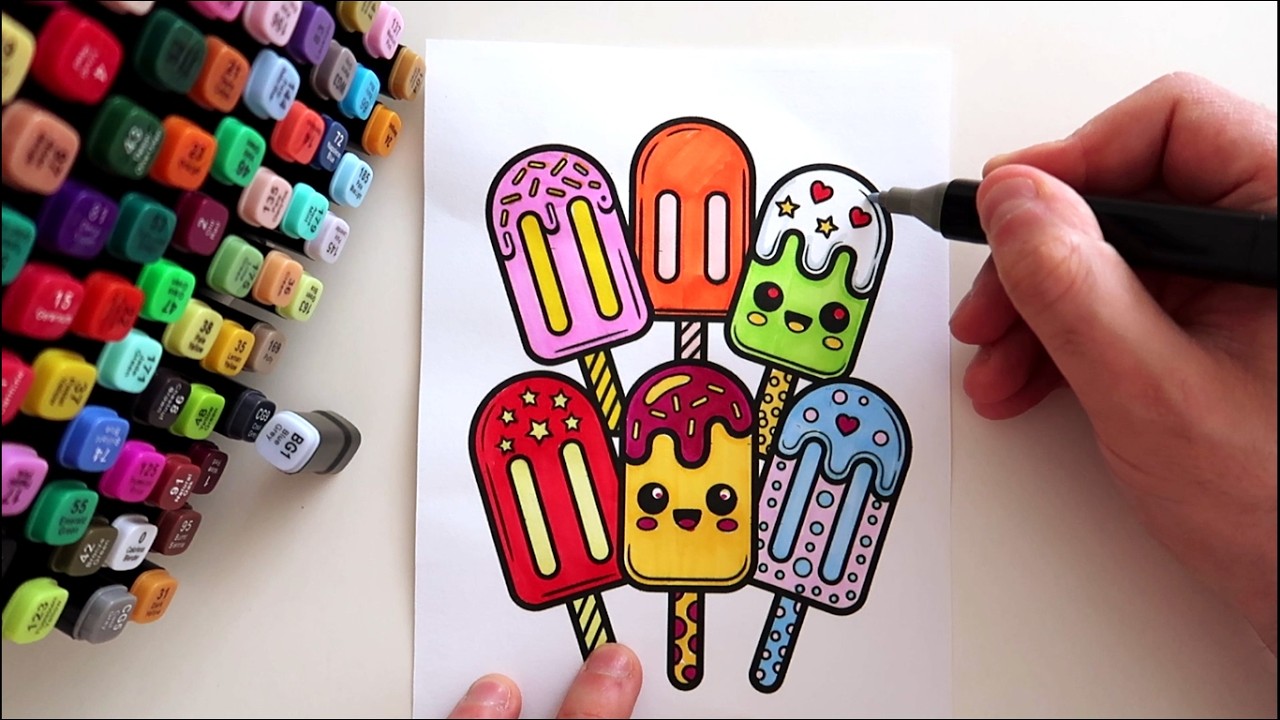 ASMR Coloring Ice Cream 🍦 | So Cute | Satisfying Art 🩷