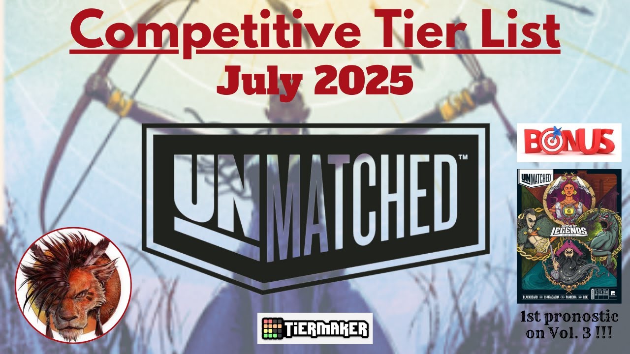 UNMATCHED COMPETITIVE TIER LIST - JULY 2025 + guess on Vol3 Heroes !!!  + bonus @KarmaUnmatched