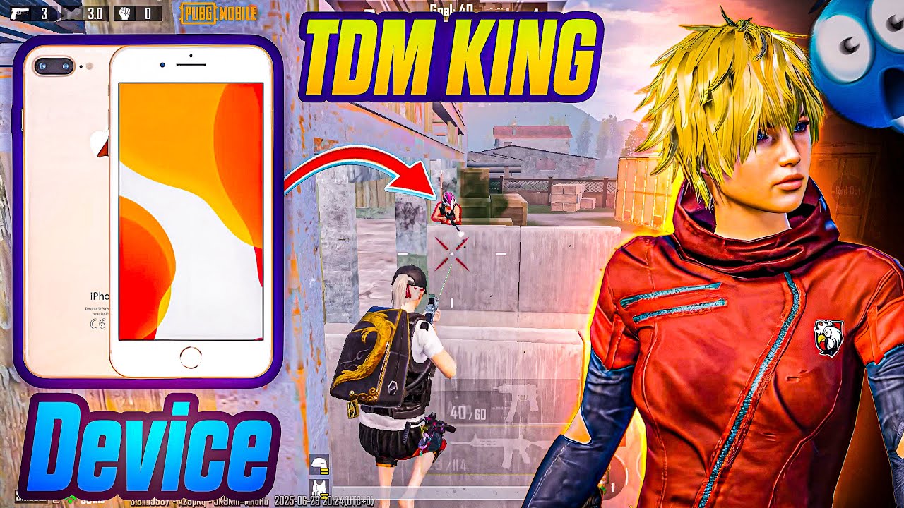 iPhone 8 Plus Pubg Test 2025 | Tdm King 👑 full IPad view with iPhone 8 Plus 😱