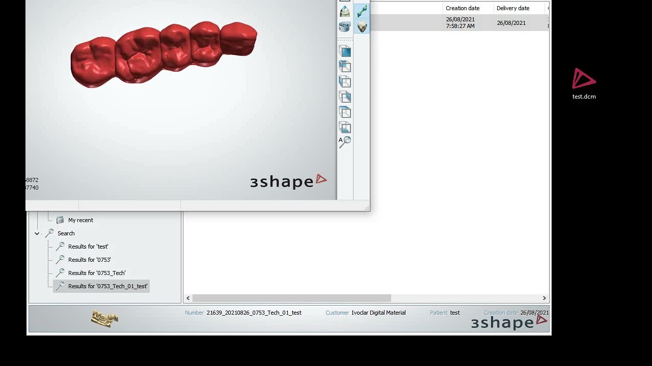 Convert dcm files into stl with 3shape