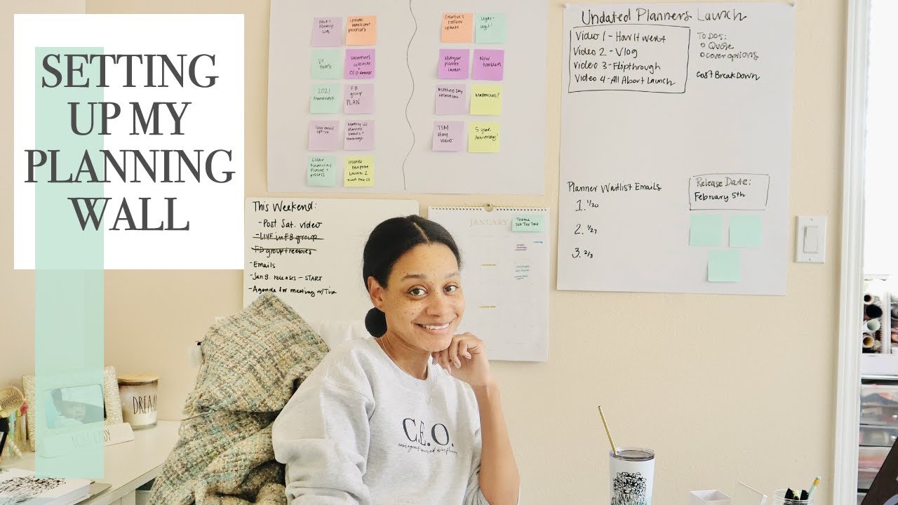 DAY IN THE LIFE | Planning Wall for 2021, Moving Around My Office, and My Vision Board