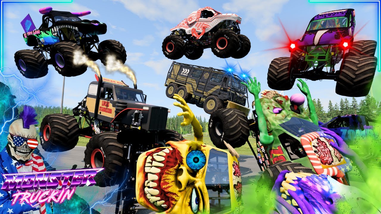 Monster Jam INSANE Racing, Freestyle and High Speed Jumps #60 | BeamNG Drive | Grave Digger