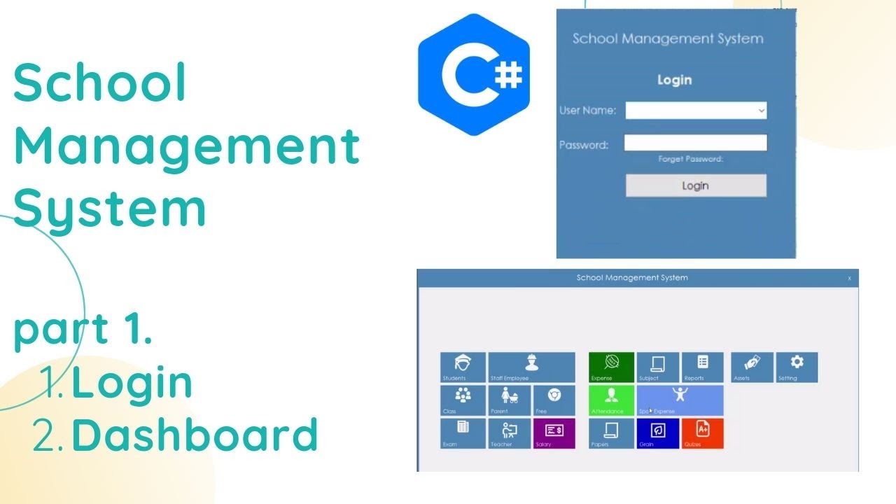 How to design Login Form and Dashboard ( School Management System) in C#