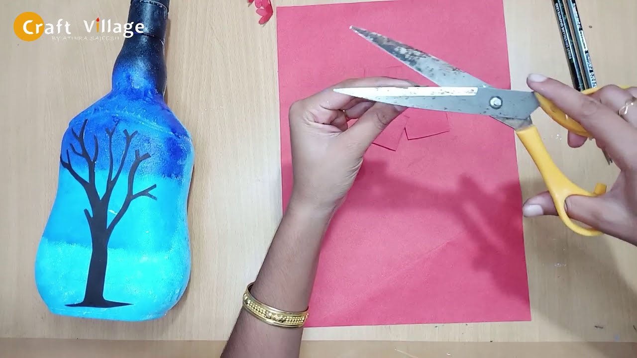 Bottle Art | Craft Work | craft village  | Paper Craft