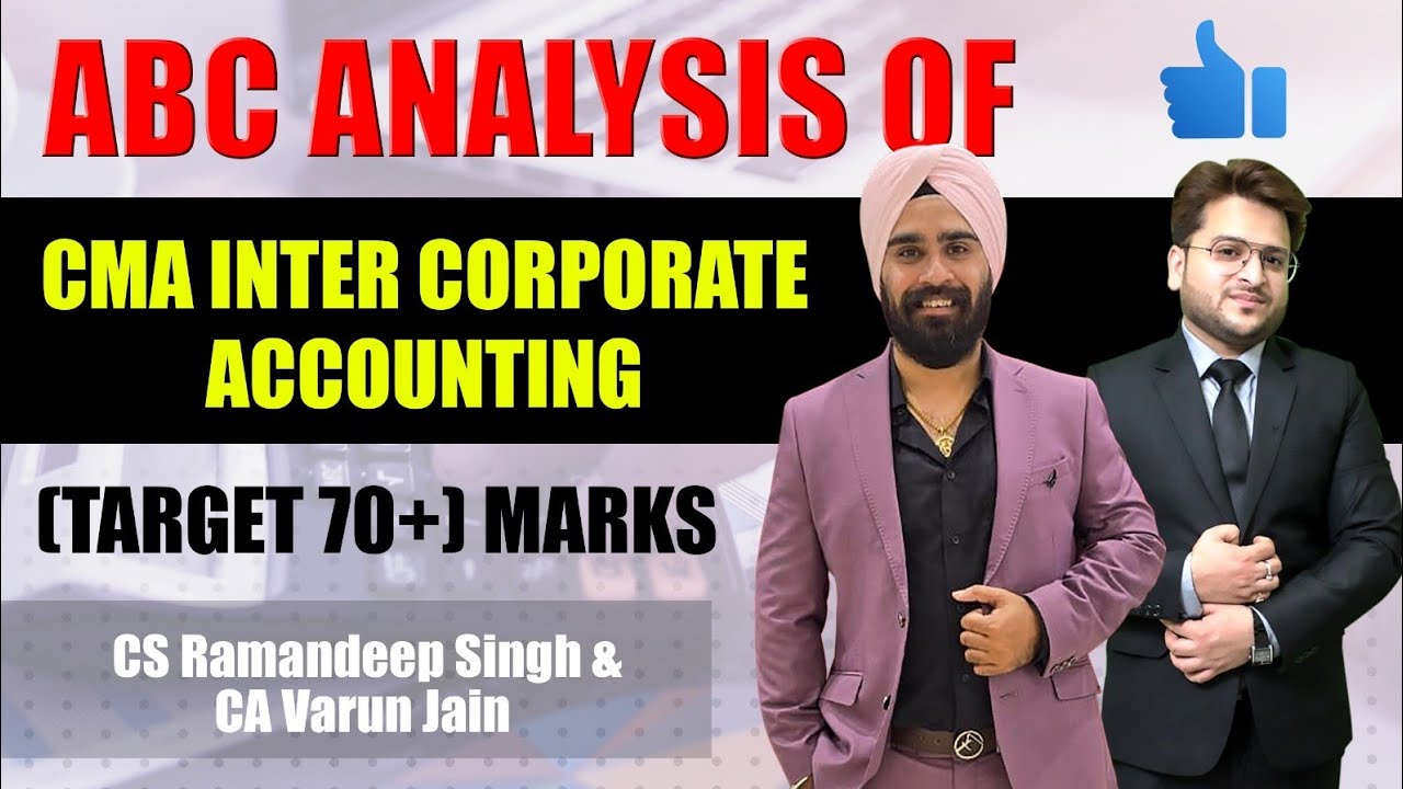 ABC ANALYSIS OF CMA INTER COMPANY ACCOUNTS (TARGET 70+ MARKS)