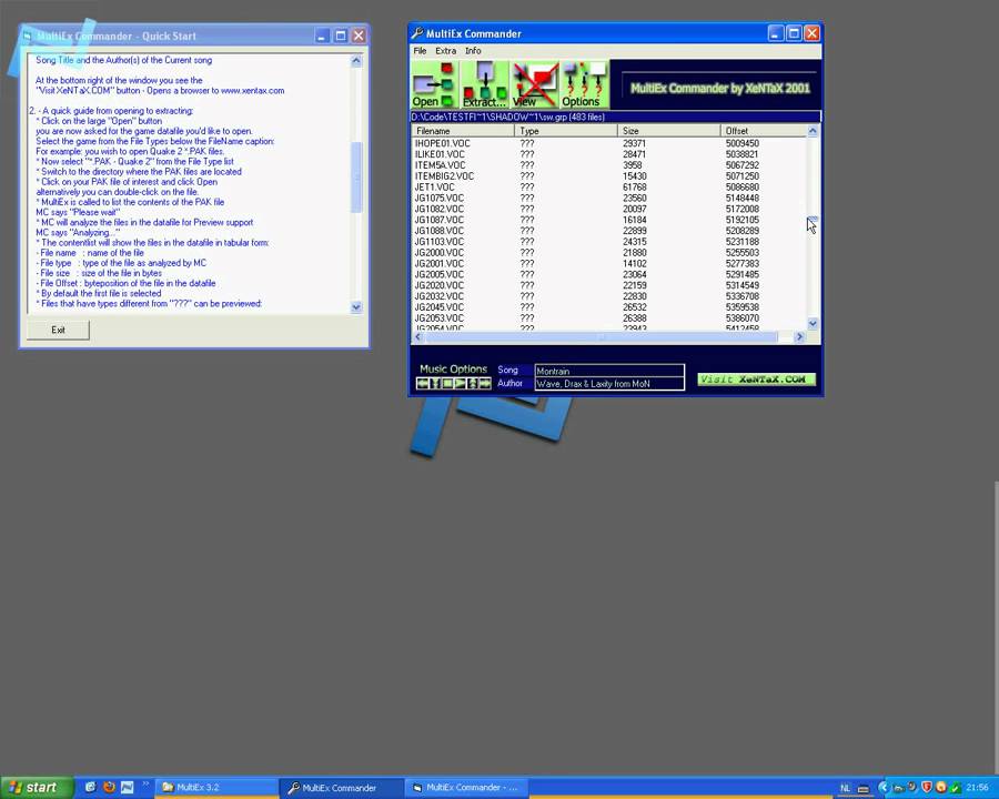 MultiEx Commander v3.2b - By XeNTaX in May 2001