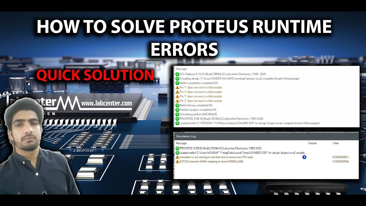 PROTEUS SIMULATION ERRORS in English. For English viewers.