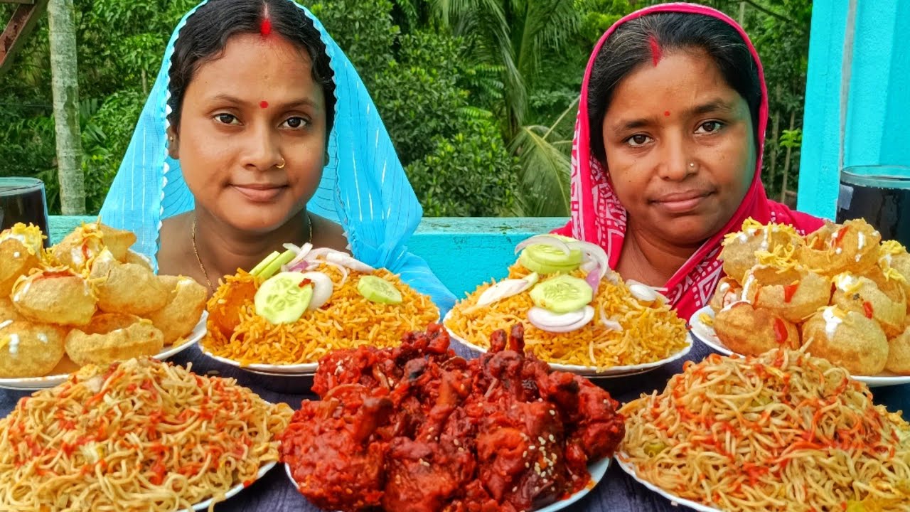Aloo biryani, chicken lollipop, egg chaumin, doi fuchka & cool drinks challenging video..punishment🤮