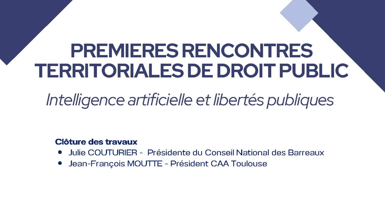 CLOTURE DES TRAVAUX / 1ères rencontres territoriales de Droit Public - 24 OCTOBRE 2024