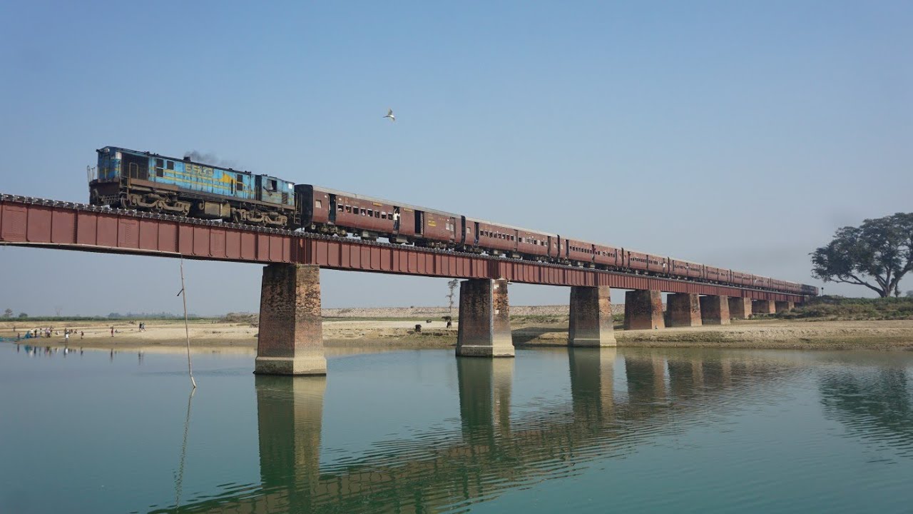[4K/60fps] Metre Gauge Train to Mailani crossing beautiful Babai River bridge