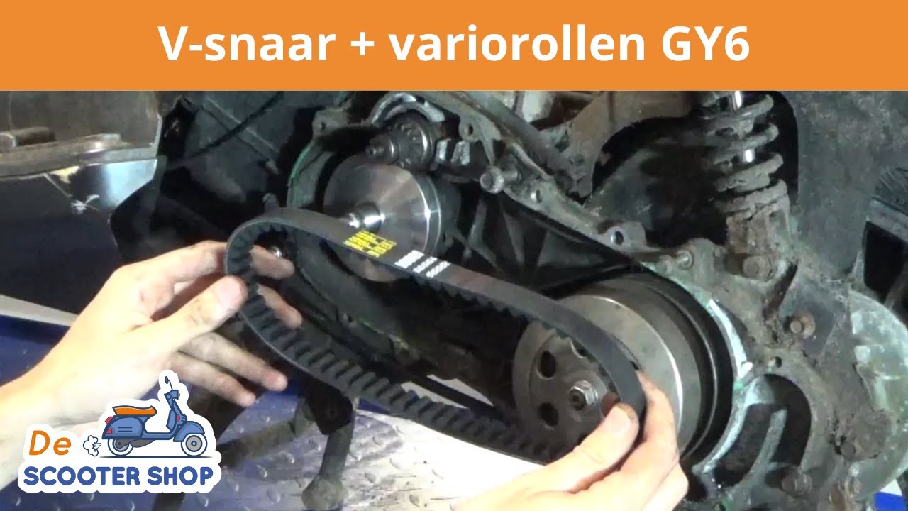V-snaar + variorollen + variogeleiders vervangen China/GY6 scooter | Montagevideo - De Scooter Shop