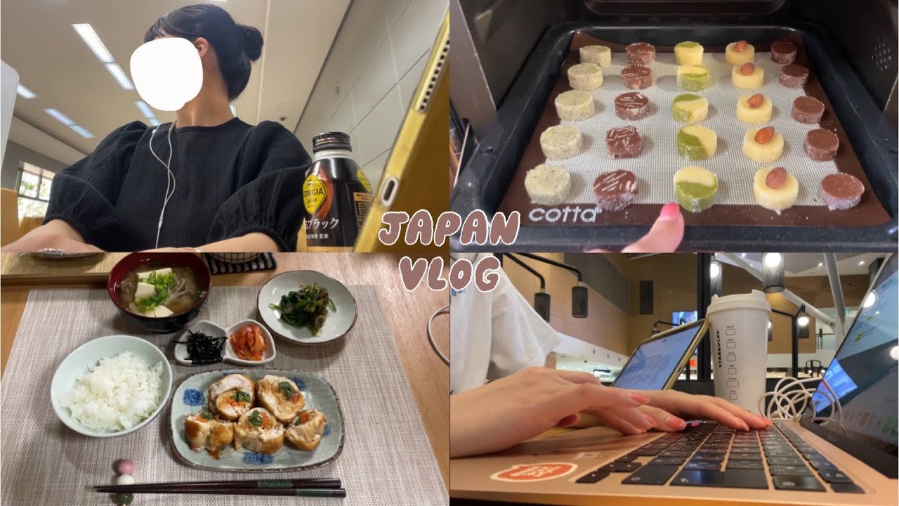 vlog | 23歳院生の成長日記🌱ただいま🇯🇵 | studying | baking | mid break edition