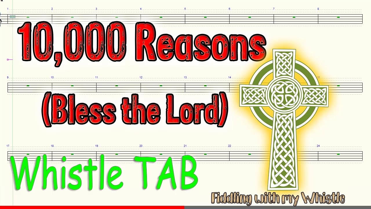 10,000 Reasons (Bless the Lord) - Matt Redman - Tin Whistle - Play Along Tab Tutorial
