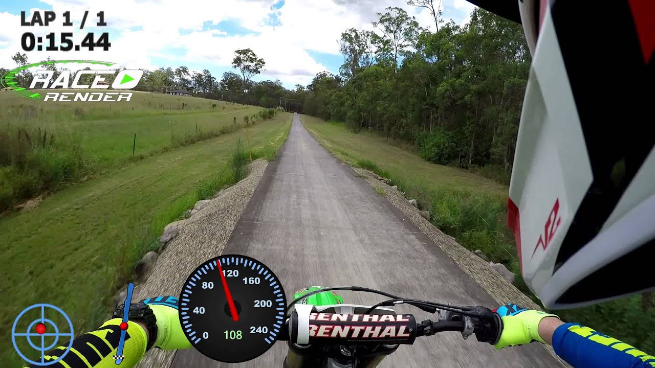 Kx250f Drag Race with gages (Top Speed)