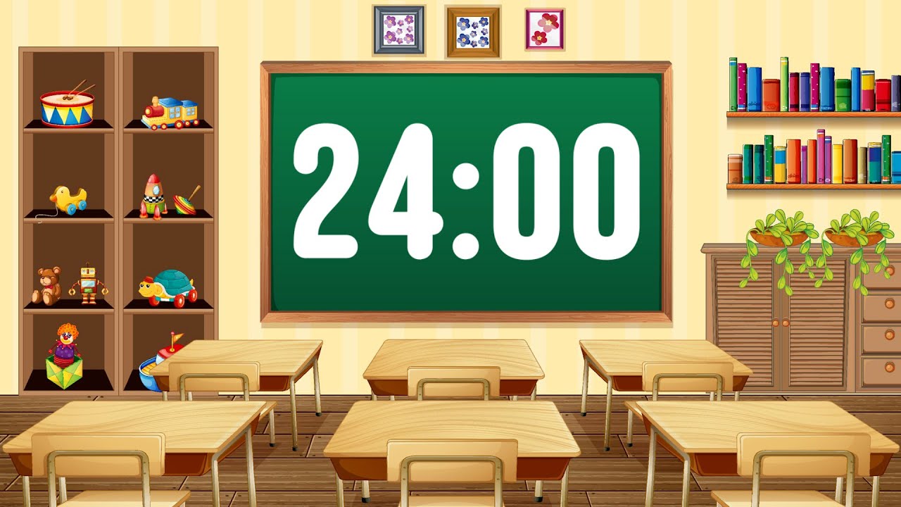24 Minute Timer with Fun Playful Kids Music Instrumental Countdown