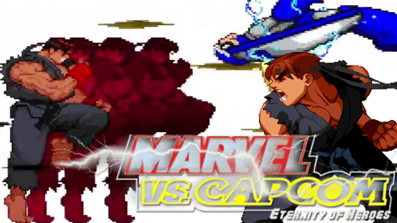 Mugen/Ikemen GO - Marvel vs. Capcom - Eternity of Heroes - Evil Ryu 56 hit combo and Level 3 Super
