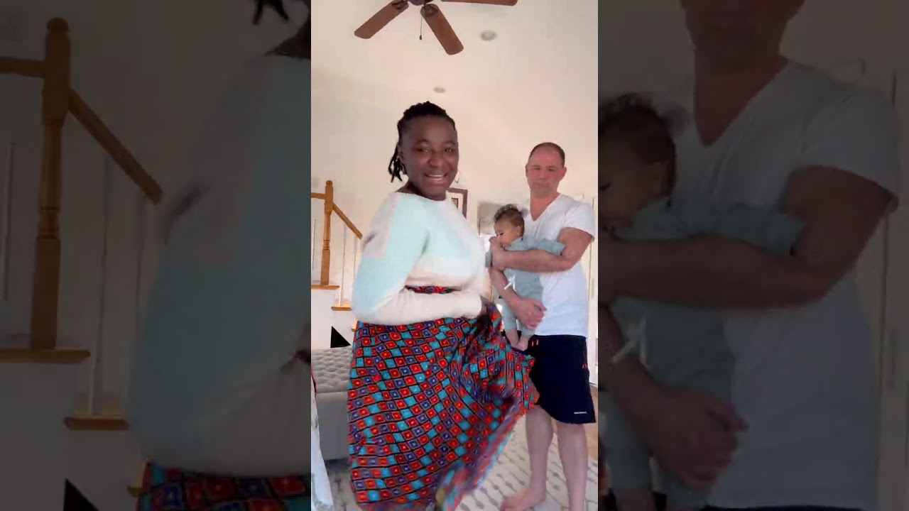 How to tie a baby on the back African style!!! (Husband reacts and parents reacts)