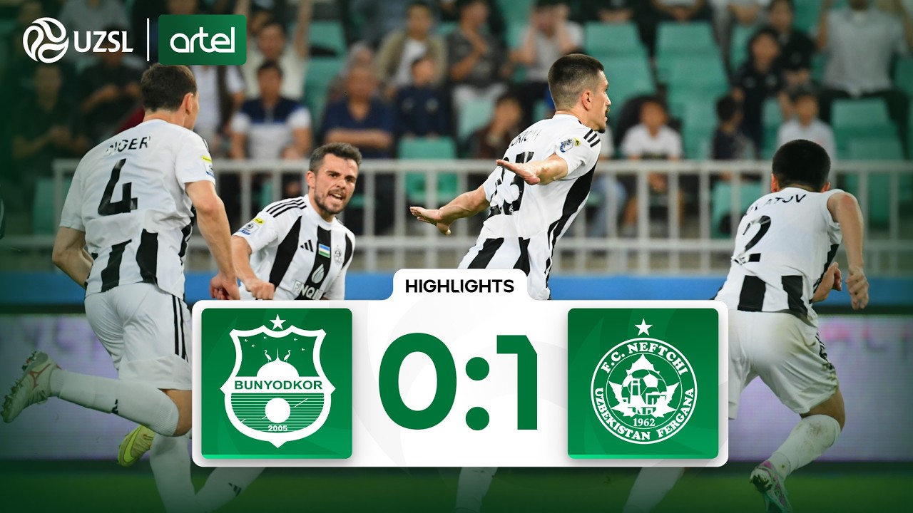 Superliga 7-tur. Bunyodkor - Neftchi bahsida kiritilgan gollar va xavfli vaziyatlar (Highlights)