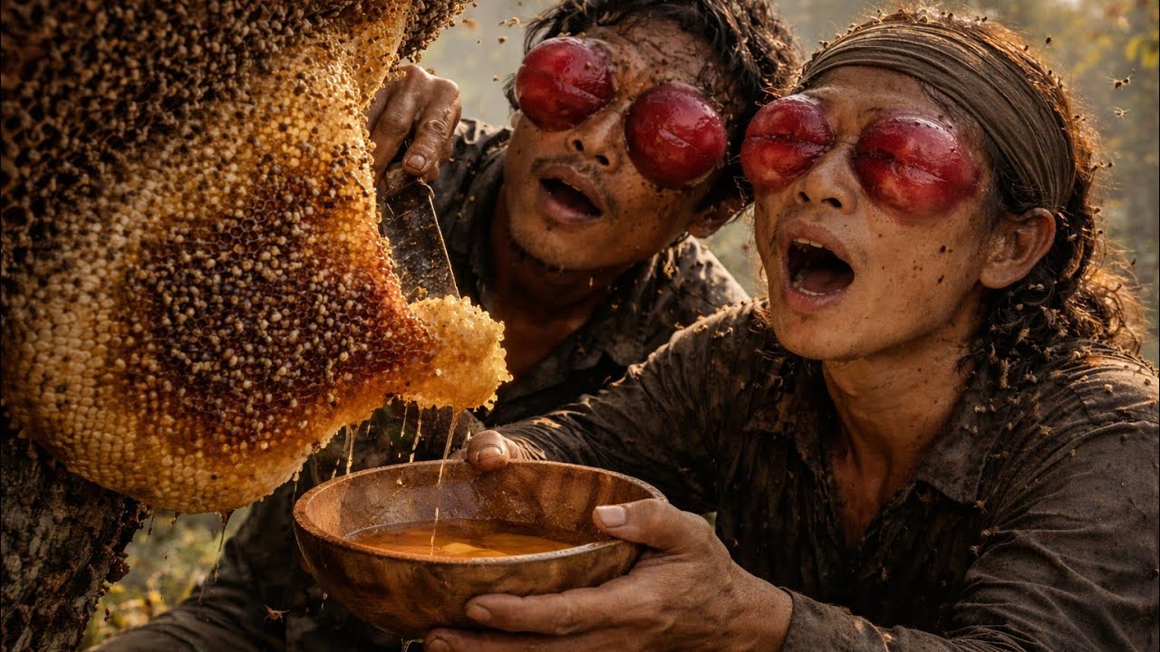 Alone in the Jungle — Giant Wild Honey Harvest High Above the Trees