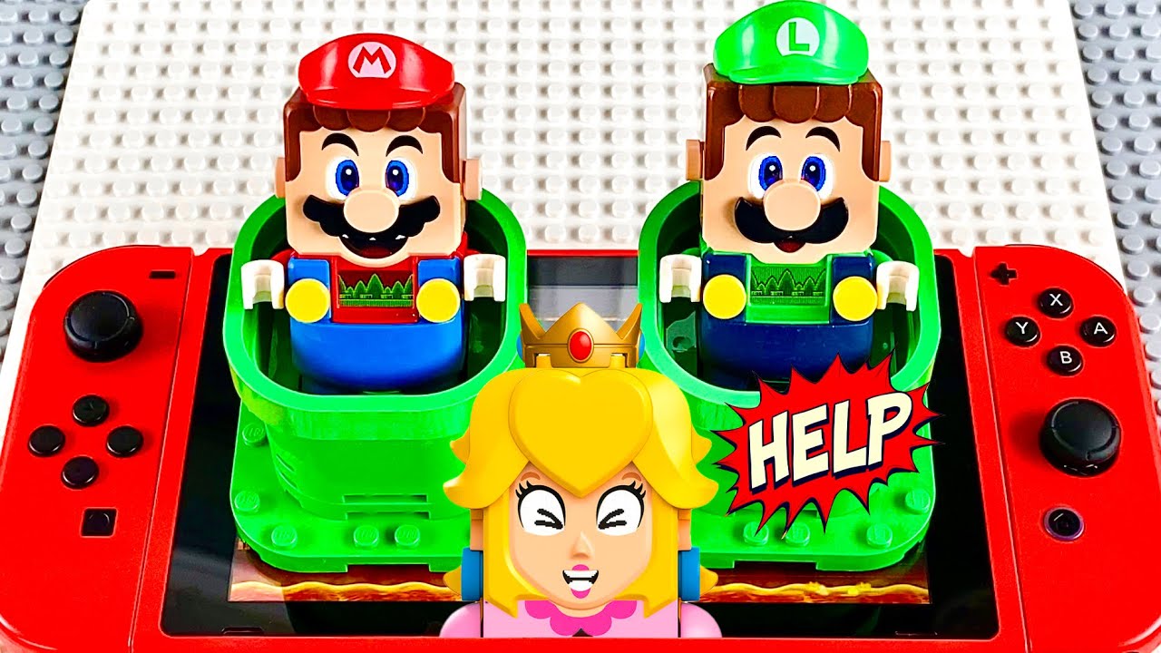 Lego Mario & Luigi enter the Nintendo Switch to save Peach. But WHERE IS SHE? #legomario