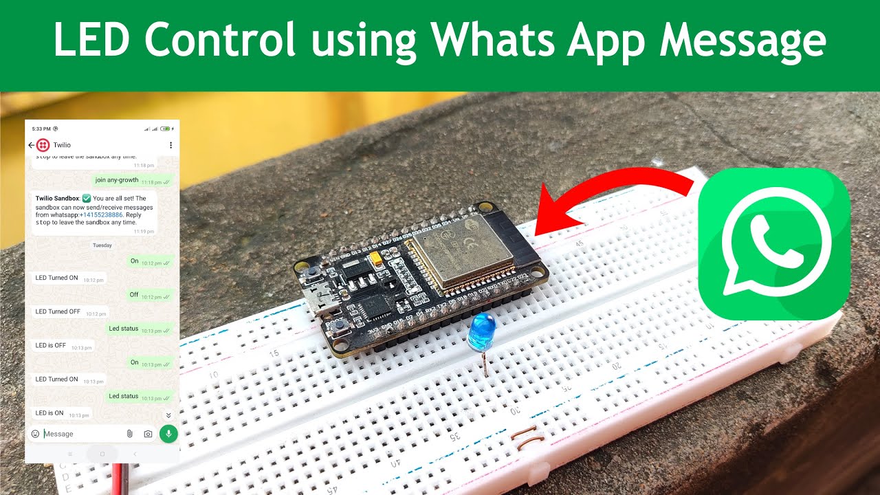 How to Control LED Light Using Whats App Message and ESP32