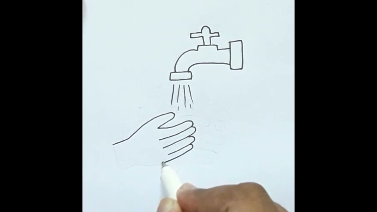 How to Draw Washing Hand Step by Step