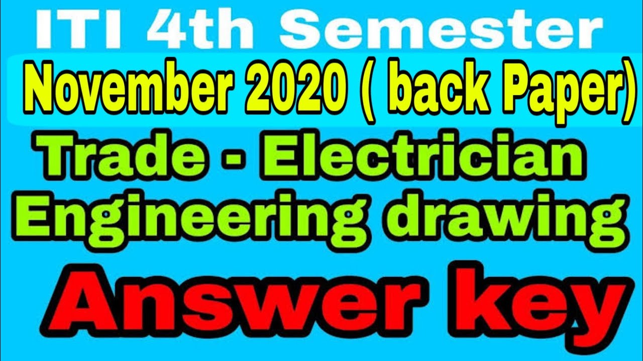 Engineering Drawing Answer key ITI Electrician 4th semester back paper 25 November 2020||