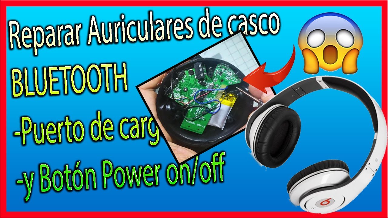 💥reparé unos AURICULARES BLUETOOTH de casco | 💥puerto de carga y botón de encendido arrancados