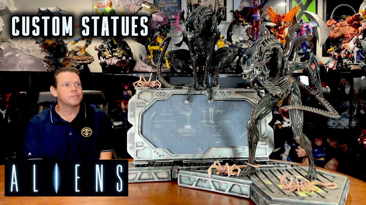 CRAZY AWESOME AND HUGE ALIEN WARRIOR DIORAMA!  Check out these Xenomorph Statues!