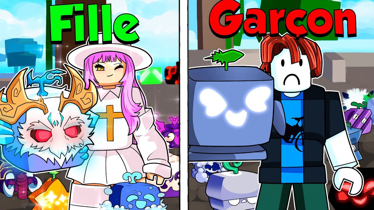 J'ai Demandé des FRUITS en FILLES VS GARCON sur BLOX FRUITS ! (choquant)