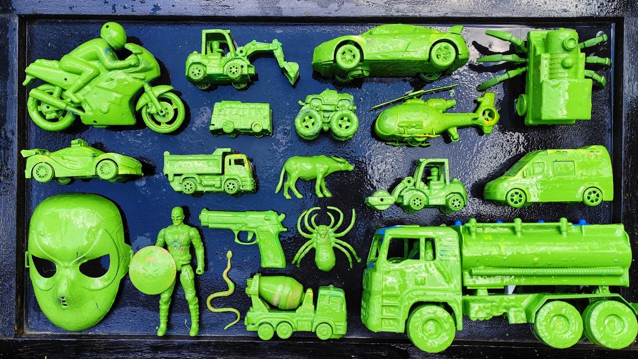 Membersihkan mobil mobilan, mobil balap, mobil monster, truk tanki, ambulans, kereta api, anomali
