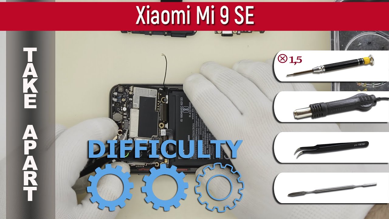 Как разобрать 📱 Xiaomi Mi 9 SE (M1903F2G) Разборка и ремонт