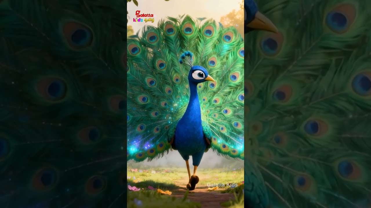 அழகான மயில் பாடல் - Peacock Song | Tamil Nursery Rhymes for Children | Galatta Kids | Shorts