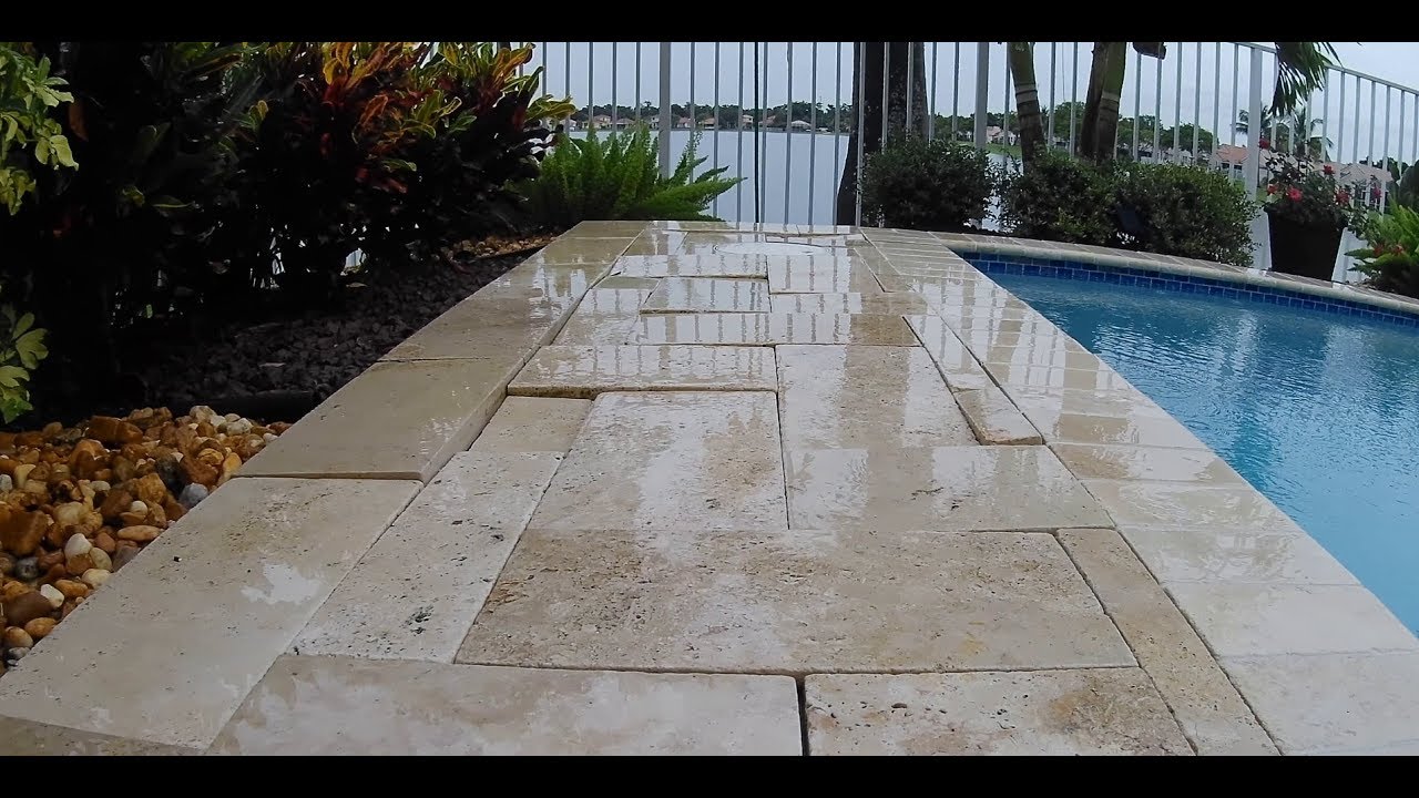 Deck Repair DIY travertine cobble paver wash out leveling